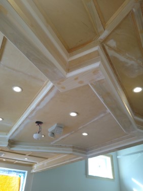 close up of dropped ceiling trim